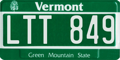 VT license plate LTT849