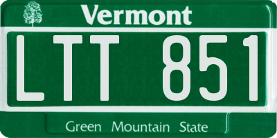 VT license plate LTT851