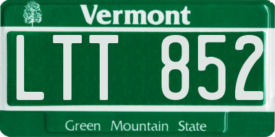 VT license plate LTT852