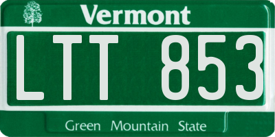VT license plate LTT853