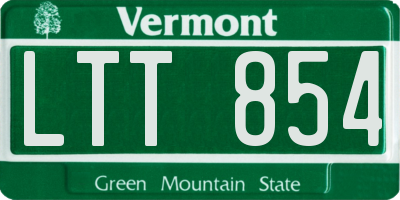 VT license plate LTT854
