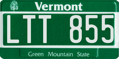 VT license plate LTT855