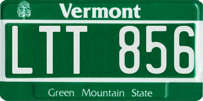VT license plate LTT856