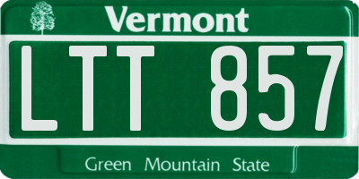 VT license plate LTT857