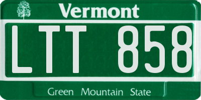 VT license plate LTT858