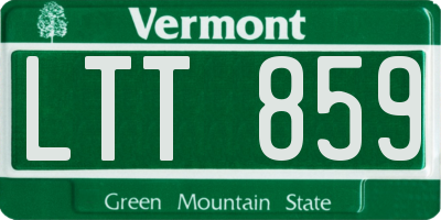 VT license plate LTT859