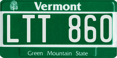 VT license plate LTT860