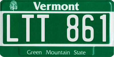 VT license plate LTT861