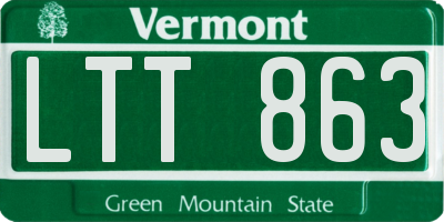 VT license plate LTT863