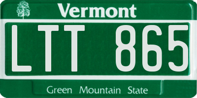VT license plate LTT865
