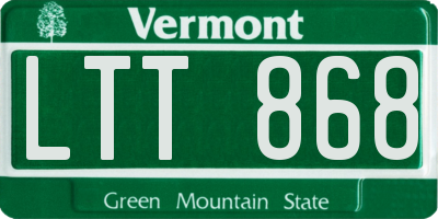VT license plate LTT868