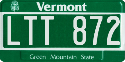 VT license plate LTT872