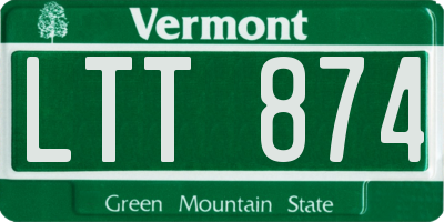 VT license plate LTT874