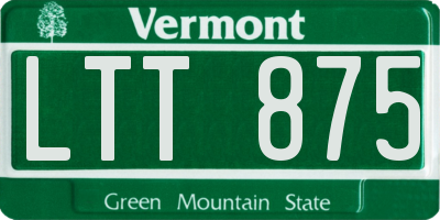 VT license plate LTT875
