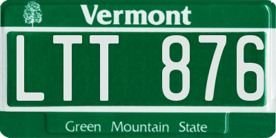 VT license plate LTT876