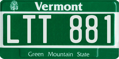VT license plate LTT881