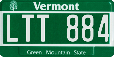 VT license plate LTT884