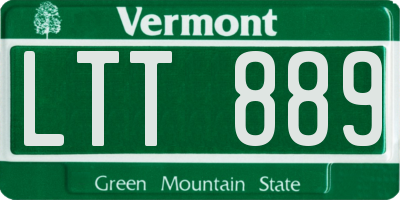VT license plate LTT889