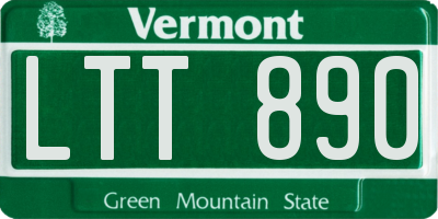 VT license plate LTT890