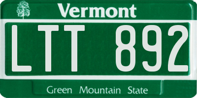 VT license plate LTT892