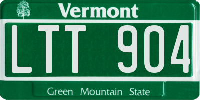 VT license plate LTT904