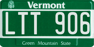 VT license plate LTT906