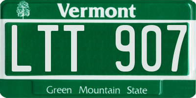 VT license plate LTT907