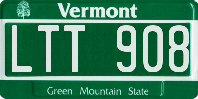 VT license plate LTT908