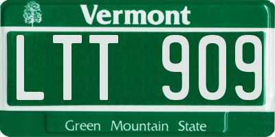 VT license plate LTT909