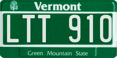 VT license plate LTT910