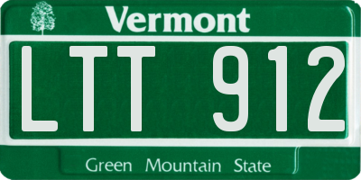 VT license plate LTT912