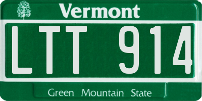VT license plate LTT914