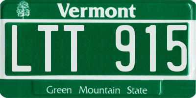 VT license plate LTT915