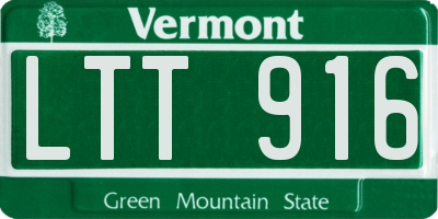 VT license plate LTT916