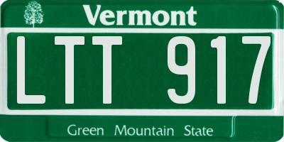VT license plate LTT917