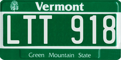 VT license plate LTT918