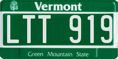 VT license plate LTT919