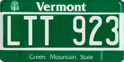 VT license plate LTT923
