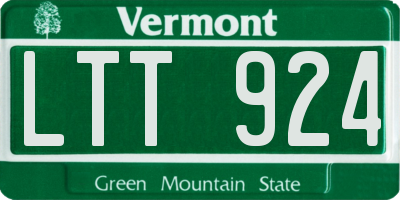 VT license plate LTT924