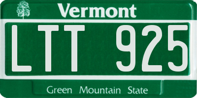 VT license plate LTT925