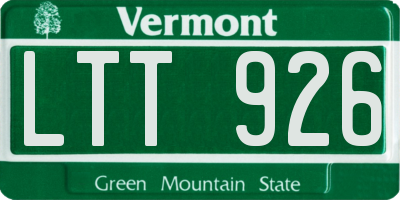 VT license plate LTT926