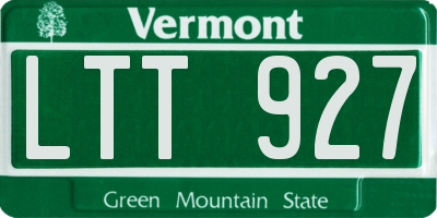 VT license plate LTT927