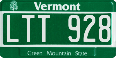 VT license plate LTT928