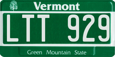 VT license plate LTT929