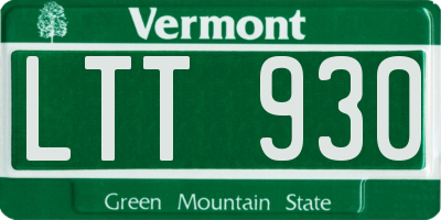 VT license plate LTT930