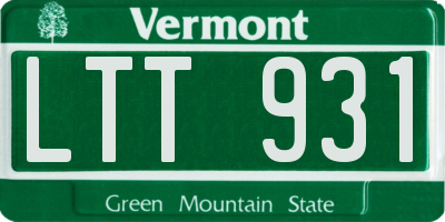 VT license plate LTT931