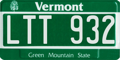 VT license plate LTT932