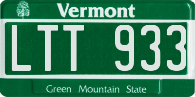 VT license plate LTT933