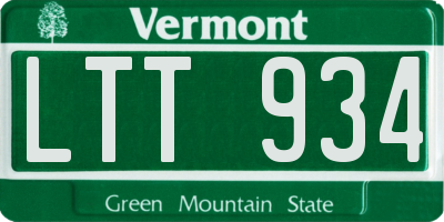 VT license plate LTT934