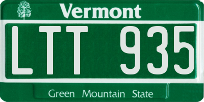 VT license plate LTT935